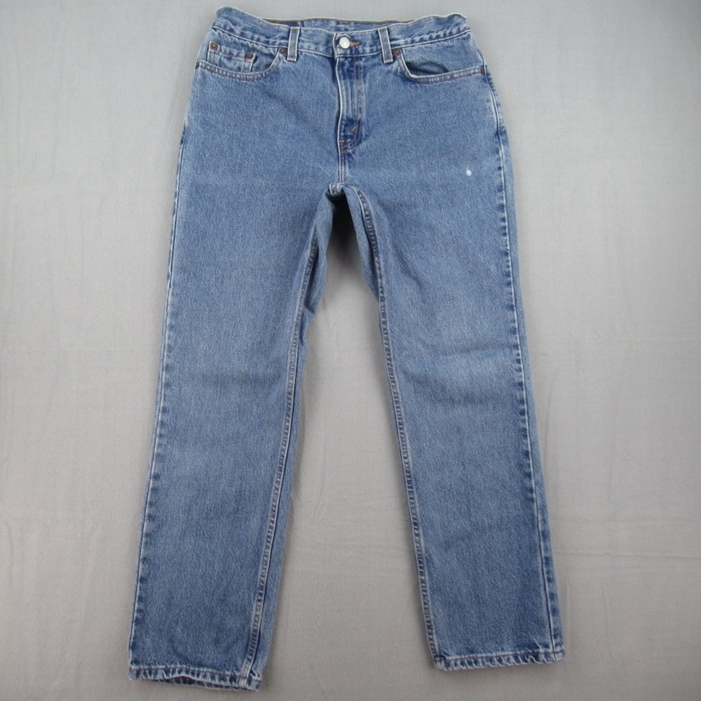 Levi 505 Low Rise Straight Leg Women 12 Blue Denim Jeans USA Made 3803